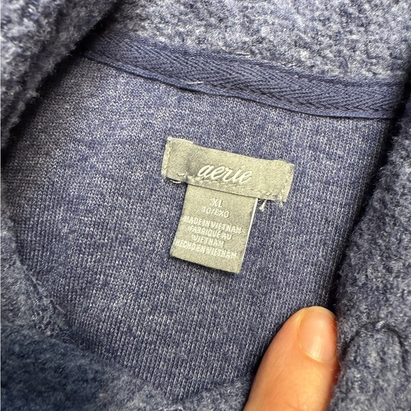 💙 Aerie American Eagle Women’s Hoodie XL Blue Raglan Drawstring Sweatshirt 💙 - Picture 4 of 4